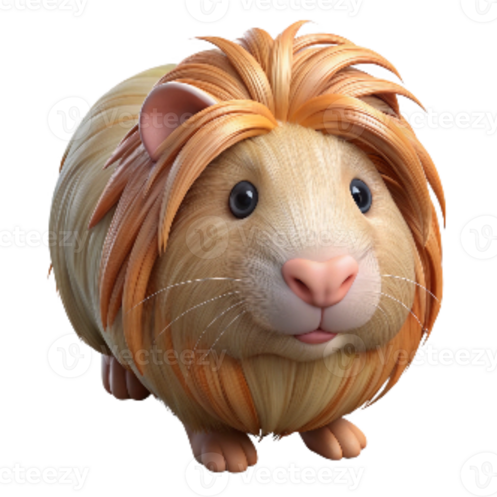 wonderful contemporary Guinea Pig with Long Hair Isolated Element Transparent Background exclusive png