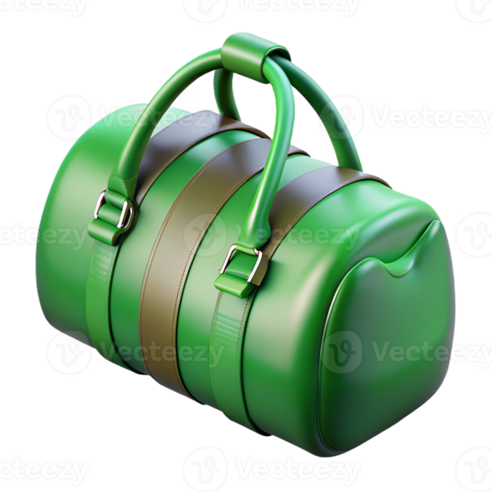 serene rustic Gym Bag Duffel Green Cutout Transparent Background 4K png