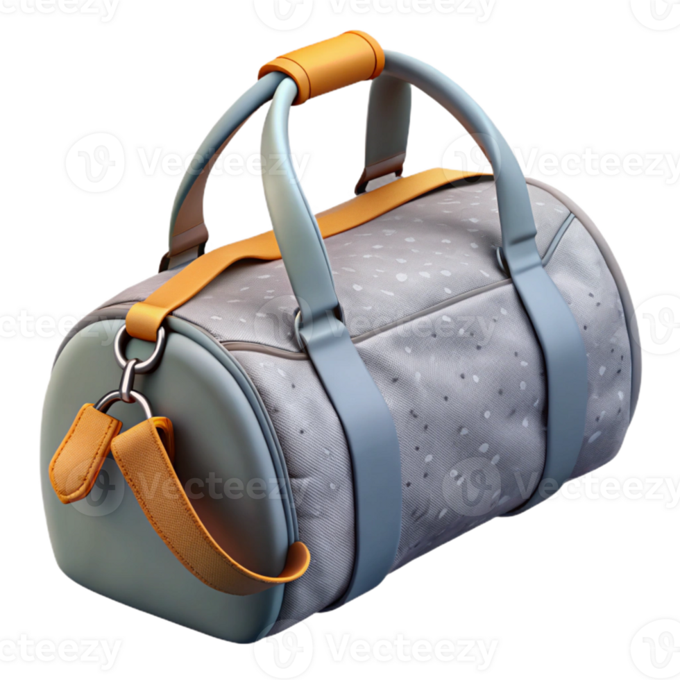 dramatic creative Gym Bag Grey Open Isolated original png