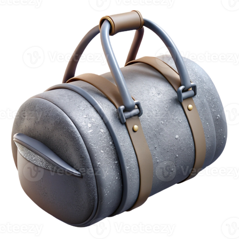 extraordinary creative Gym Bag Grey Open Isolated 4K png