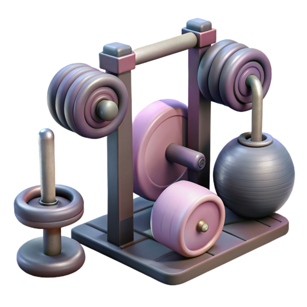 wonderful rustic Gym Equipment Collection Isolated Elements professional png