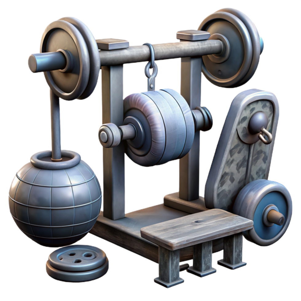 beautiful artistic Gym Equipment Collection Isolated Elements high resolution png