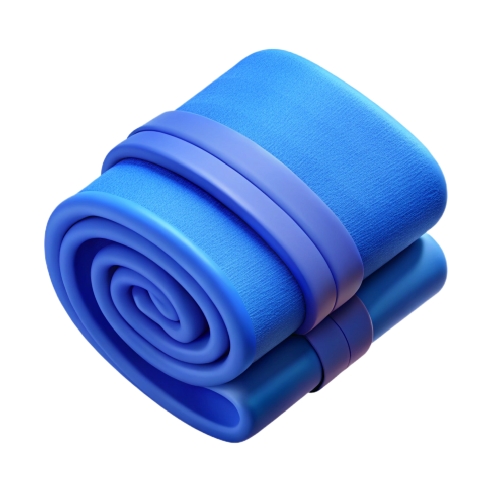 beautiful creative Gym Towel Folded Blue Transparent Background 4K png