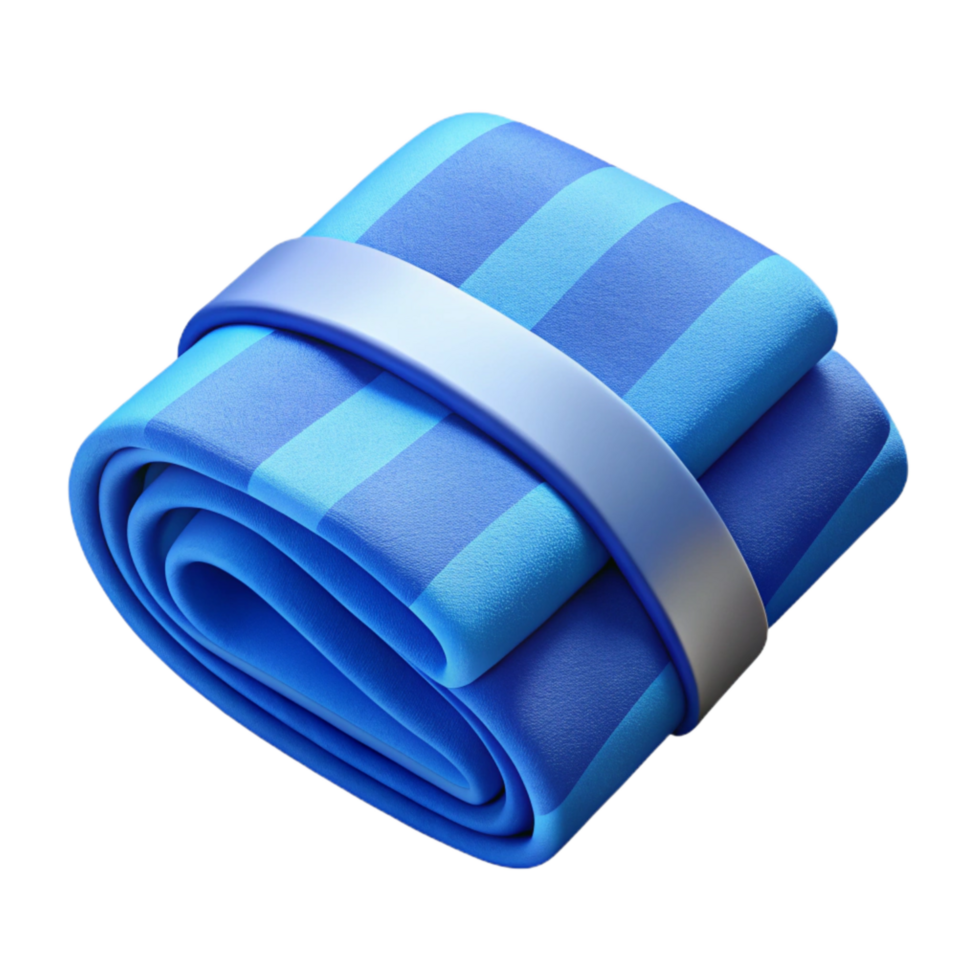 elegant abstract Gym Towel Folded Blue Transparent Background premium png