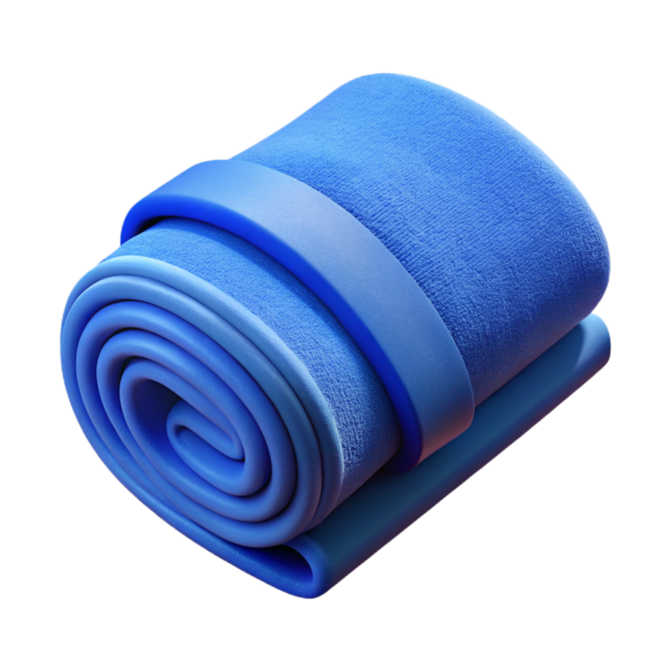 impressive modern Gym Towel Folded Blue Transparent Background 4K png