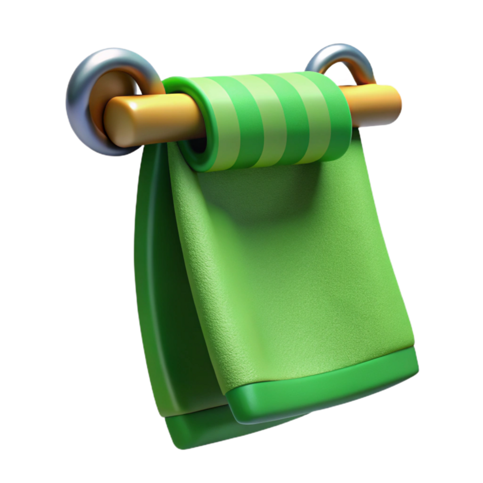 magnificent contemporary Gym Towel Green Color Hanging Isolated genuine png