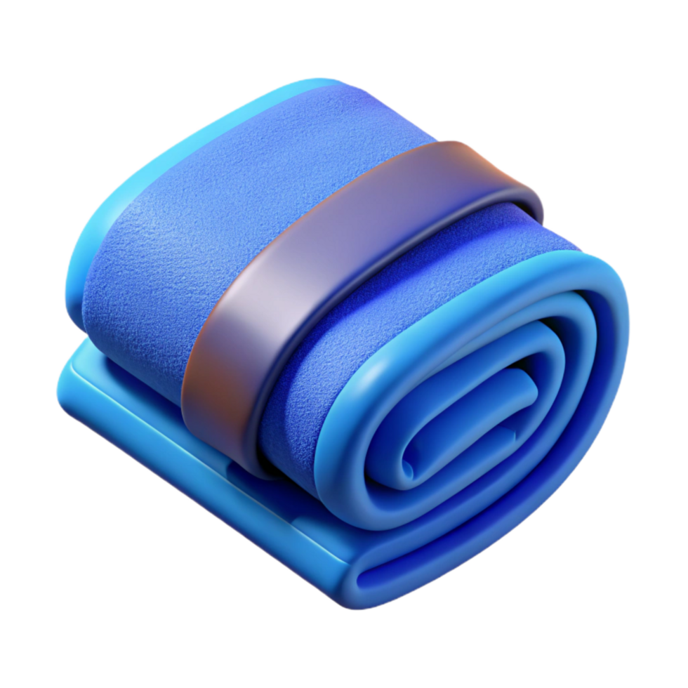 serene artistic Gym Towel Folded Blue Transparent Background professional png