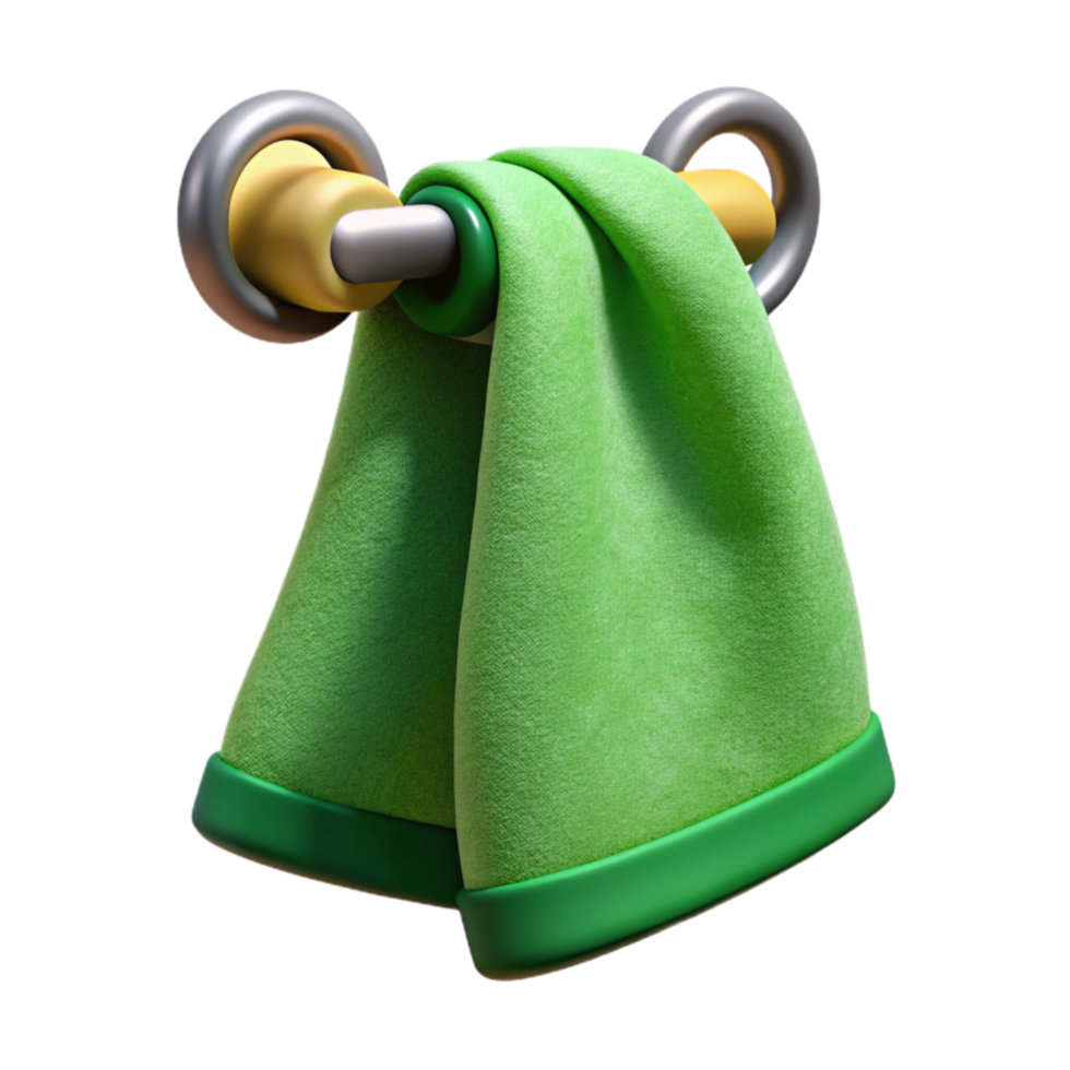 serene minimalist Gym Towel Green Color Hanging Isolated genuine png