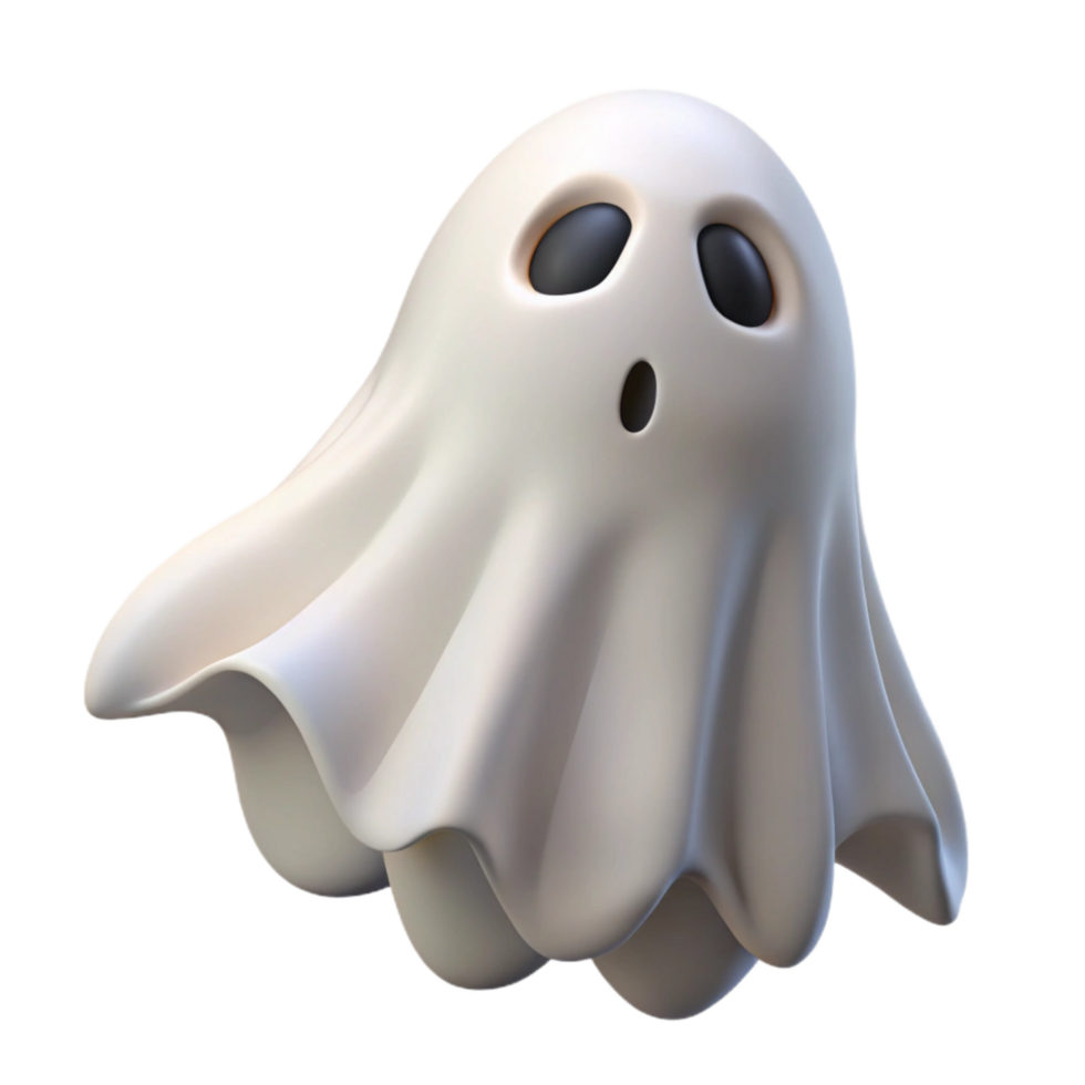 stunning abstract Halloween Ghost Floating White and Transparent Isolated genuine png