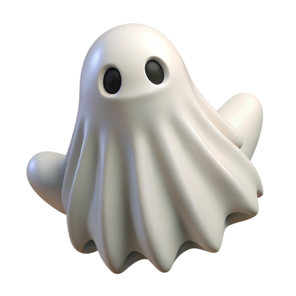 wonderful abstract Halloween Ghost Floating White and Transparent Isolated premium png
