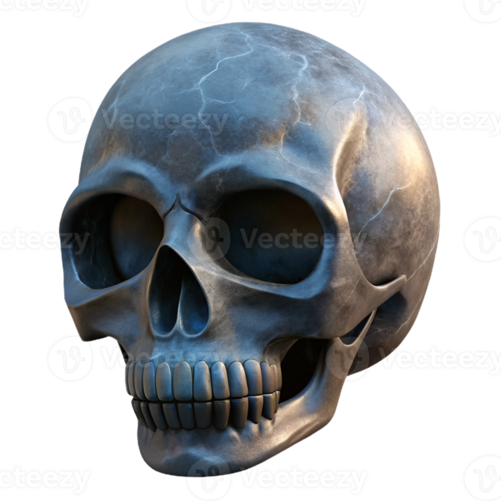 dramatic creative Halloween Skull Silhouette Cutout Transparent Background professional png