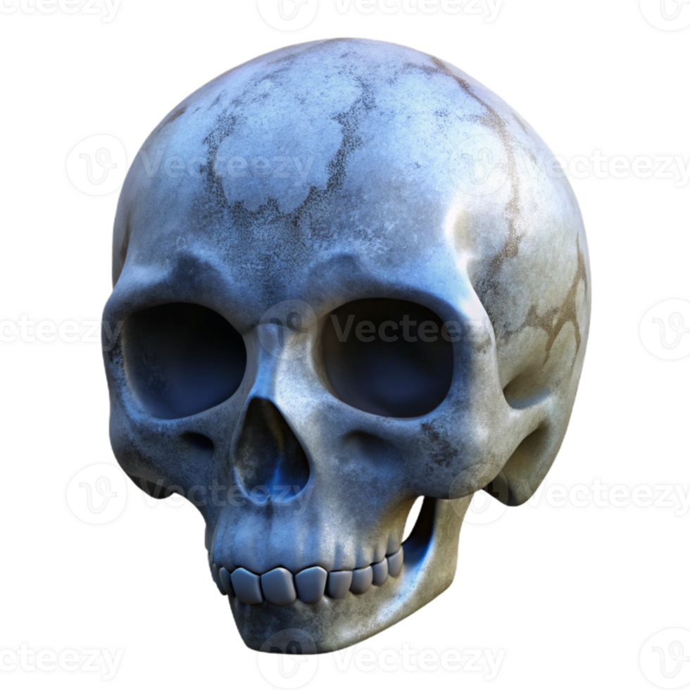 dramatic minimalist Halloween Skull Silhouette Cutout Transparent Background premium png