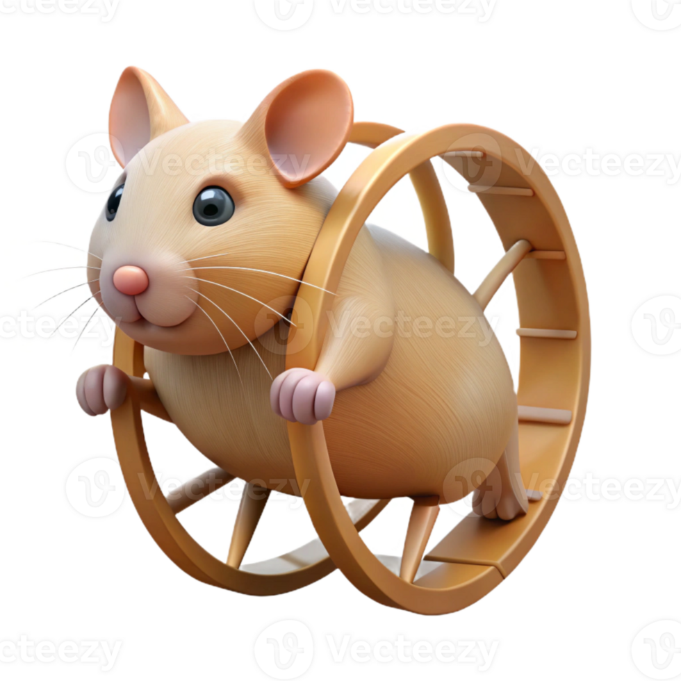 dramatic minimalist Hamster Running on Wheel Cutout premium png