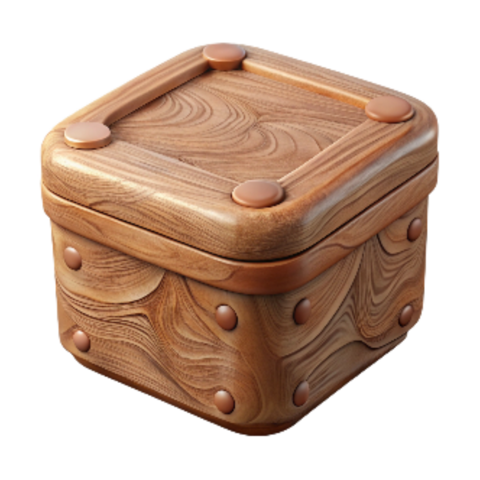 impressive classic Hand Carved Wooden Box with Lid Transparent detailed png
