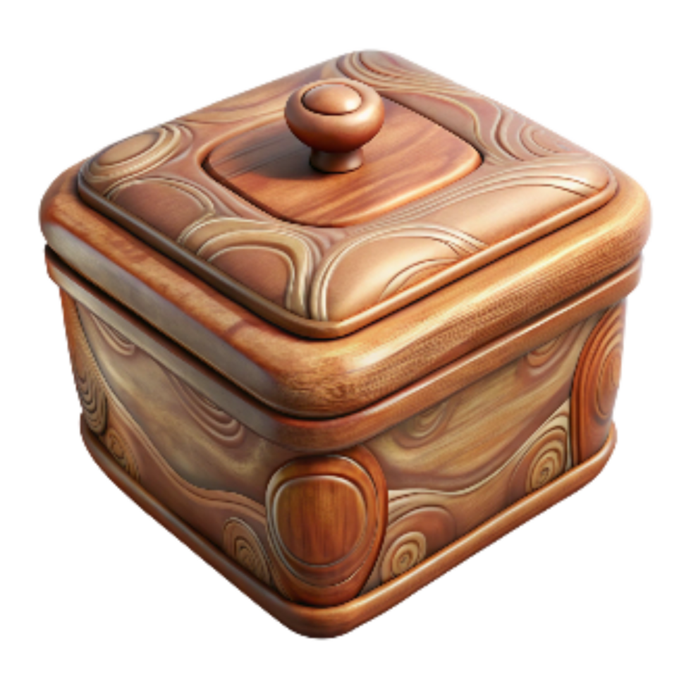 wonderful contemporary Hand Carved Wooden Box with Lid Transparent high resolution png