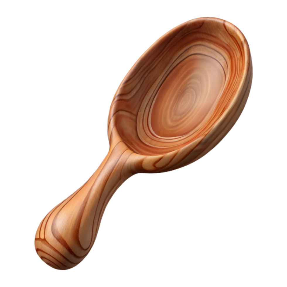 magnificent artistic Hand Carved Wooden Spoon Smooth Finish Isolated exclusive png