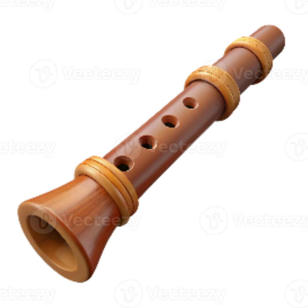 extraordinary modern Handcrafted Wooden Flute Side View Transparent Background professional png