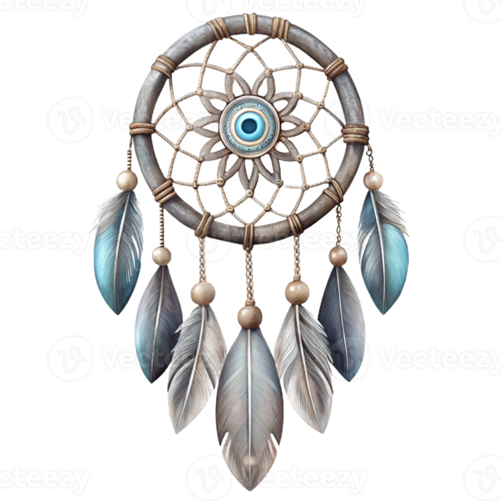 wonderful rustic Hand Drawn Dreamcatcher with Feathers Transparent exclusive png