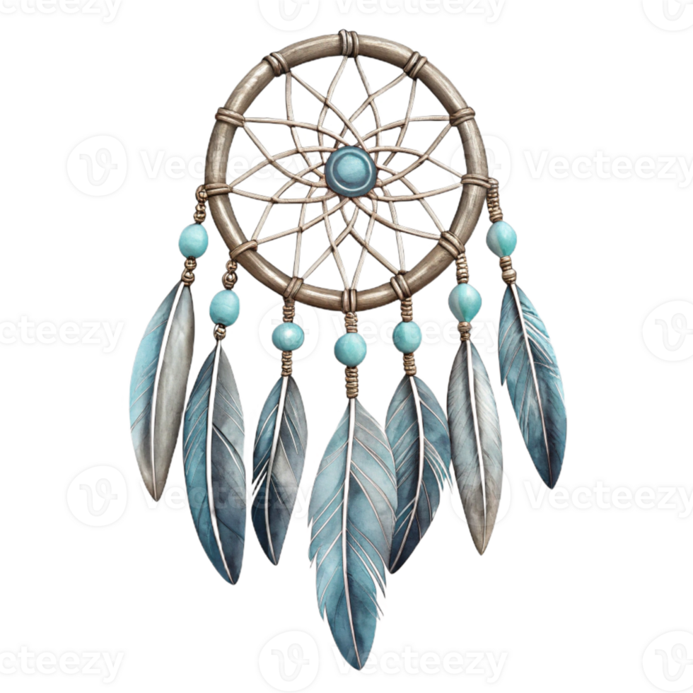 dramatic artistic Hand Drawn Dreamcatcher with Feathers Transparent professional png