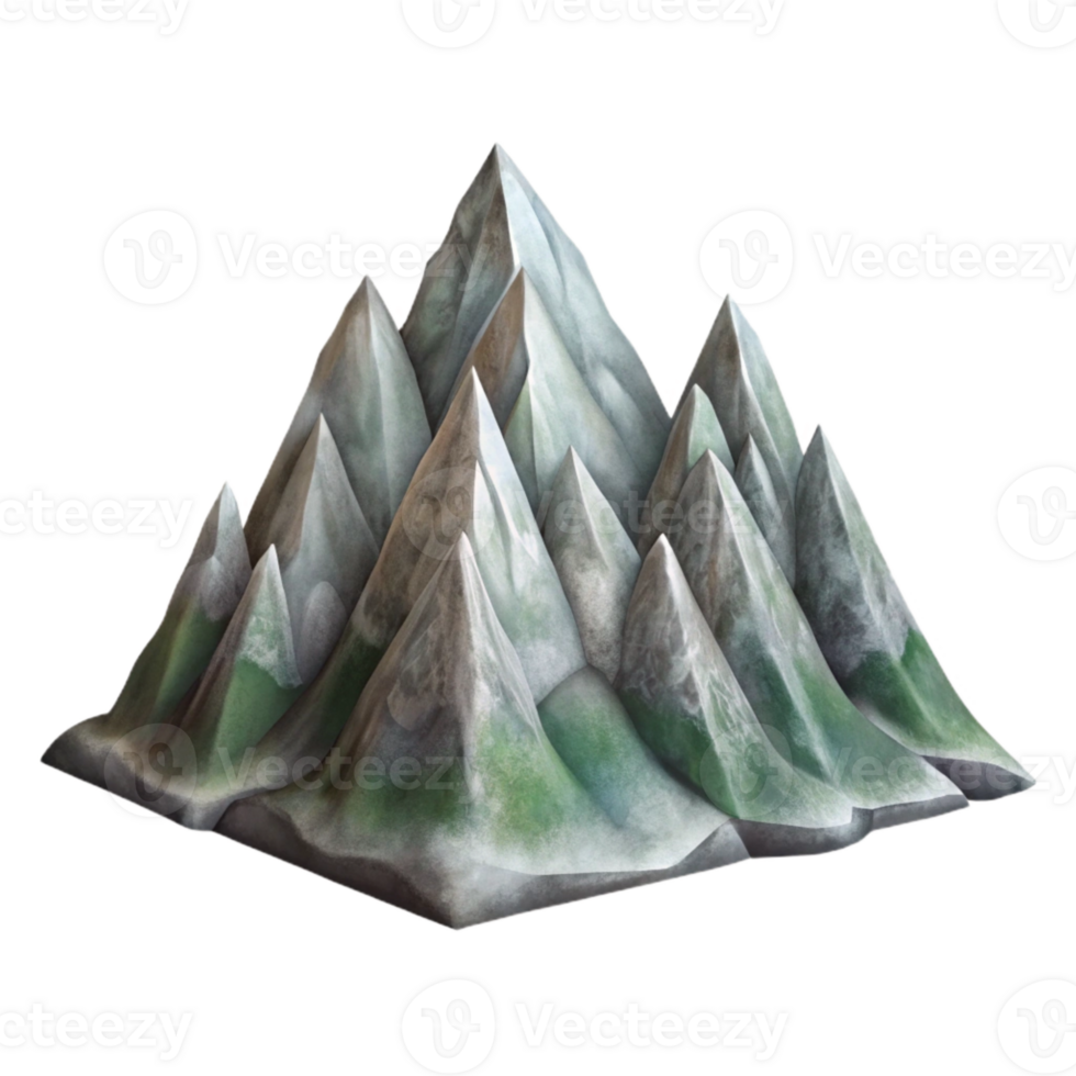 vibrant contemporary Hand Drawn Sketch of Mountain Landscape Transparent 4K png