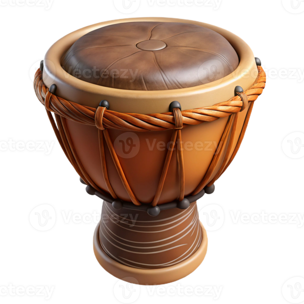 beautiful rustic Hand Drum African Style Leather Texture Cutout high resolution png