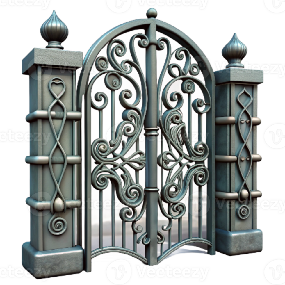magnificent vintage Hand Forged Iron Gate Decorative Design Cutout exclusive png