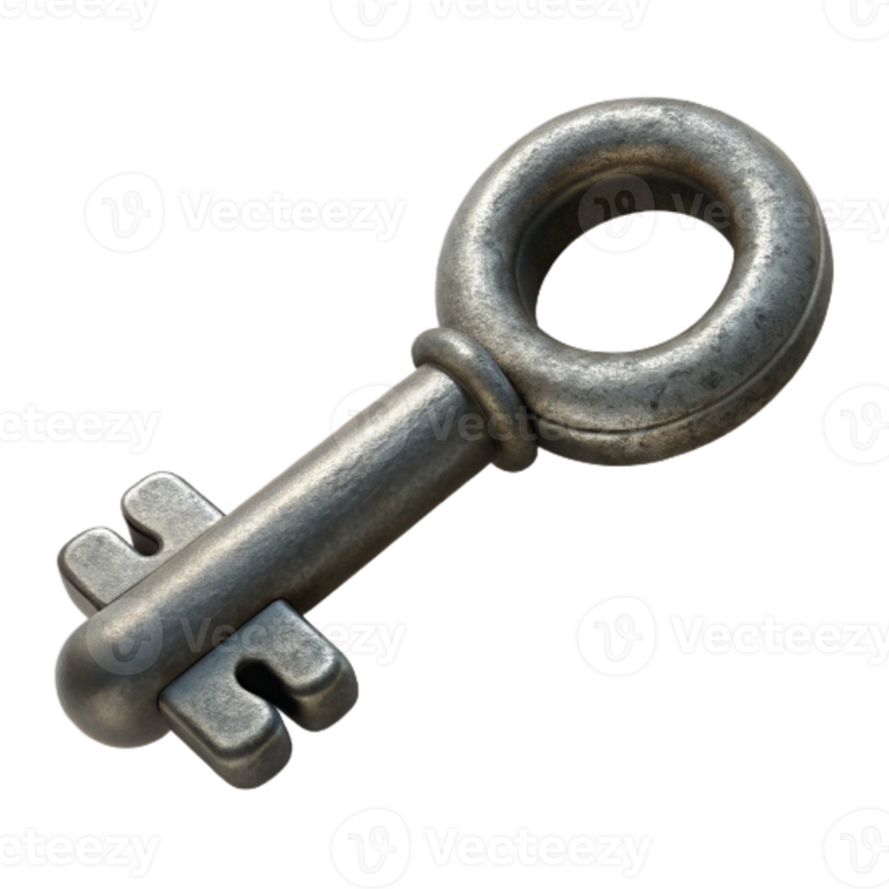 beautiful rustic Hand Forged Iron Key Vintage Style Element 4K png