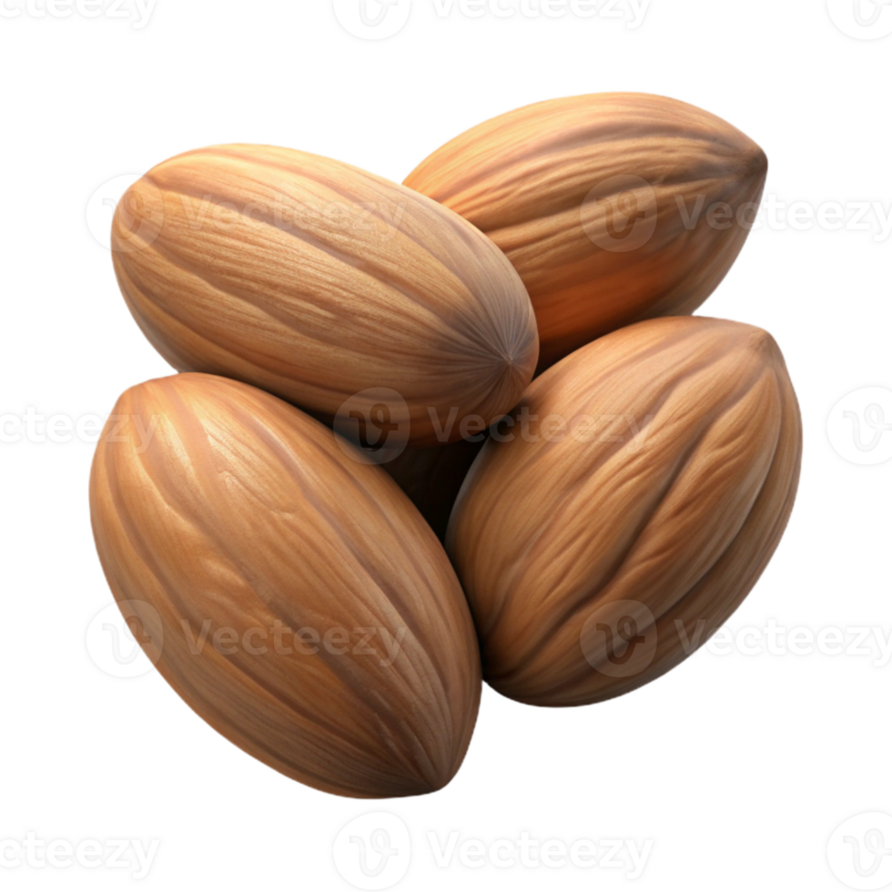 beautiful rustic Handful of Almonds Isolated premium png