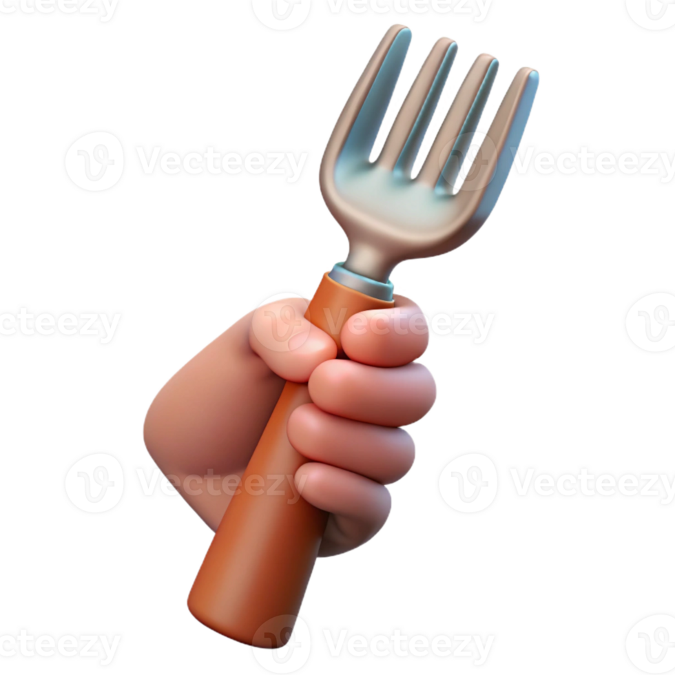 serene abstract Hand Holding a Fork Isolated authentic png