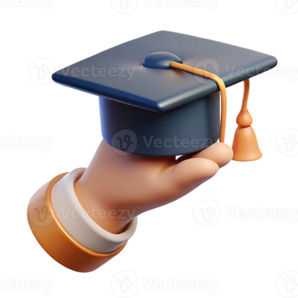 impressive artistic Hand Holding a Graduation Cap Cutout high resolution png