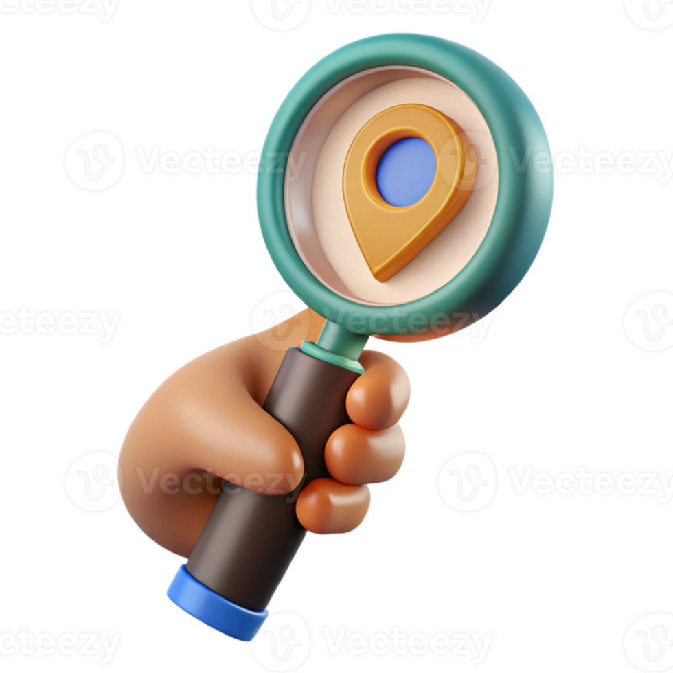 vibrant rustic Hand Holding a Magnifying Glass Exploration Symbol Cutout authentic png