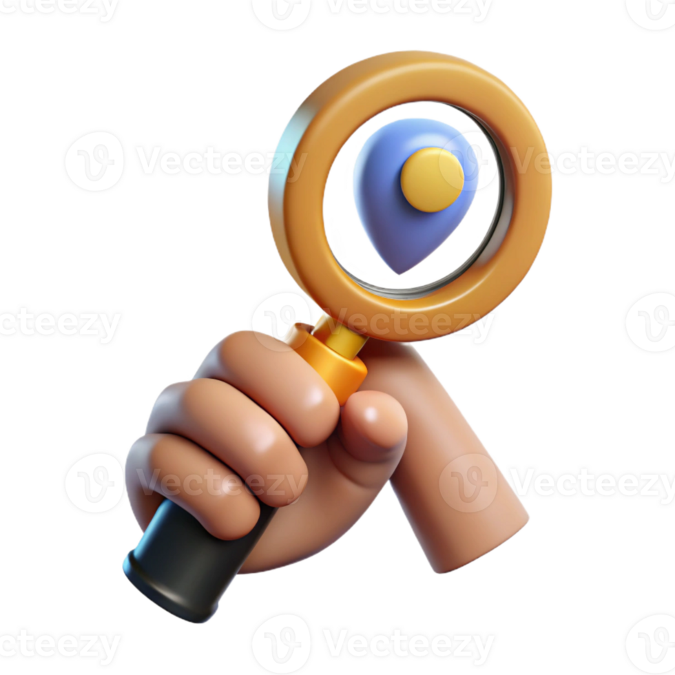 stunning creative Hand Holding a Magnifying Glass Exploration Symbol Cutout authentic png