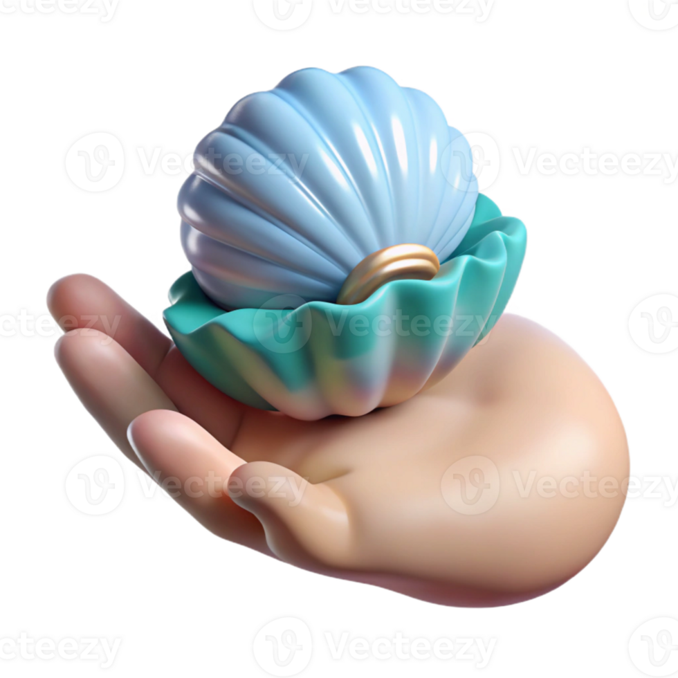 magnificent traditional Hand Holding a Seashell with Ocean Sounds Transparent Background original png