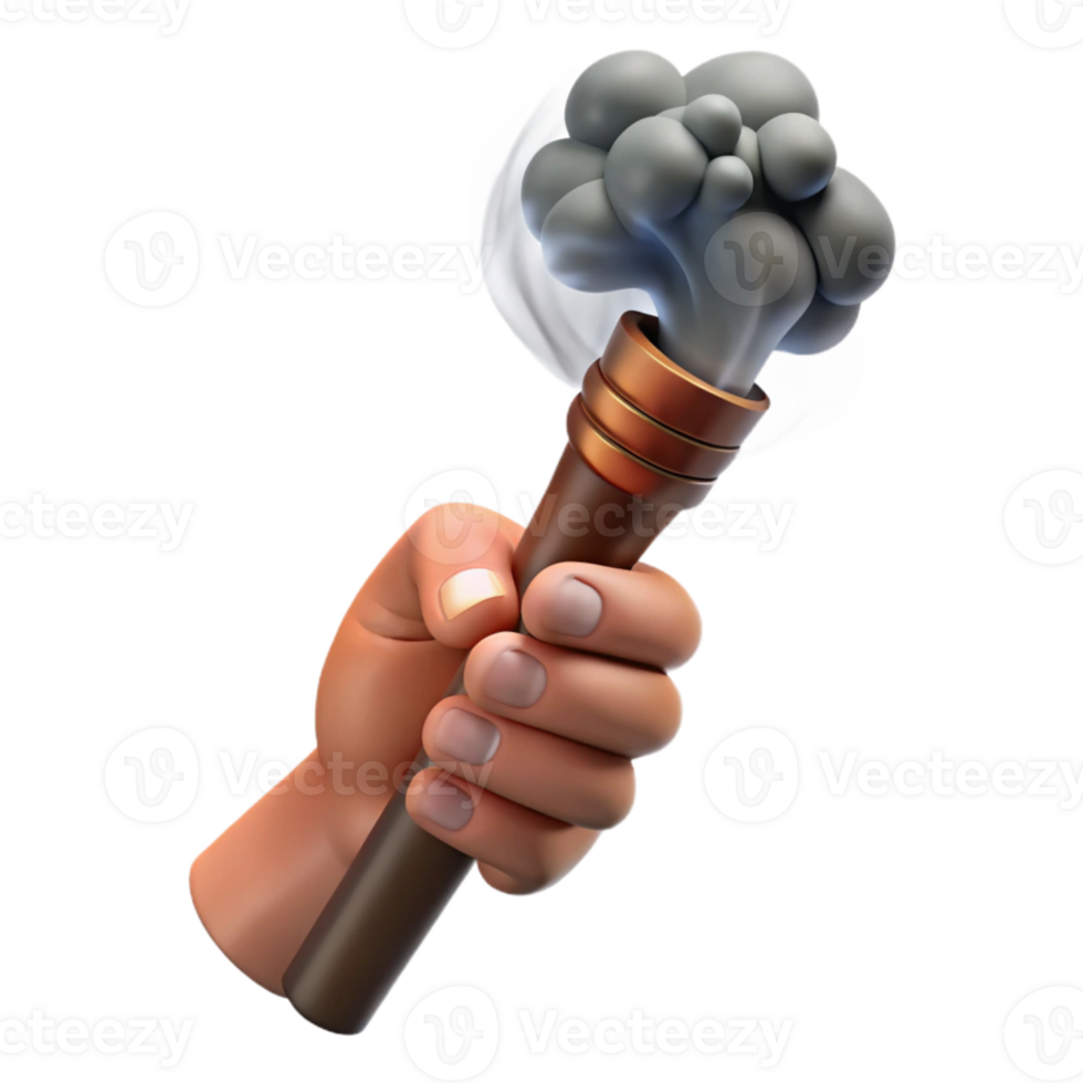 extraordinary contemporary Hand Holding a Smudge Stick with Smoke Effect Transparent Background premium png
