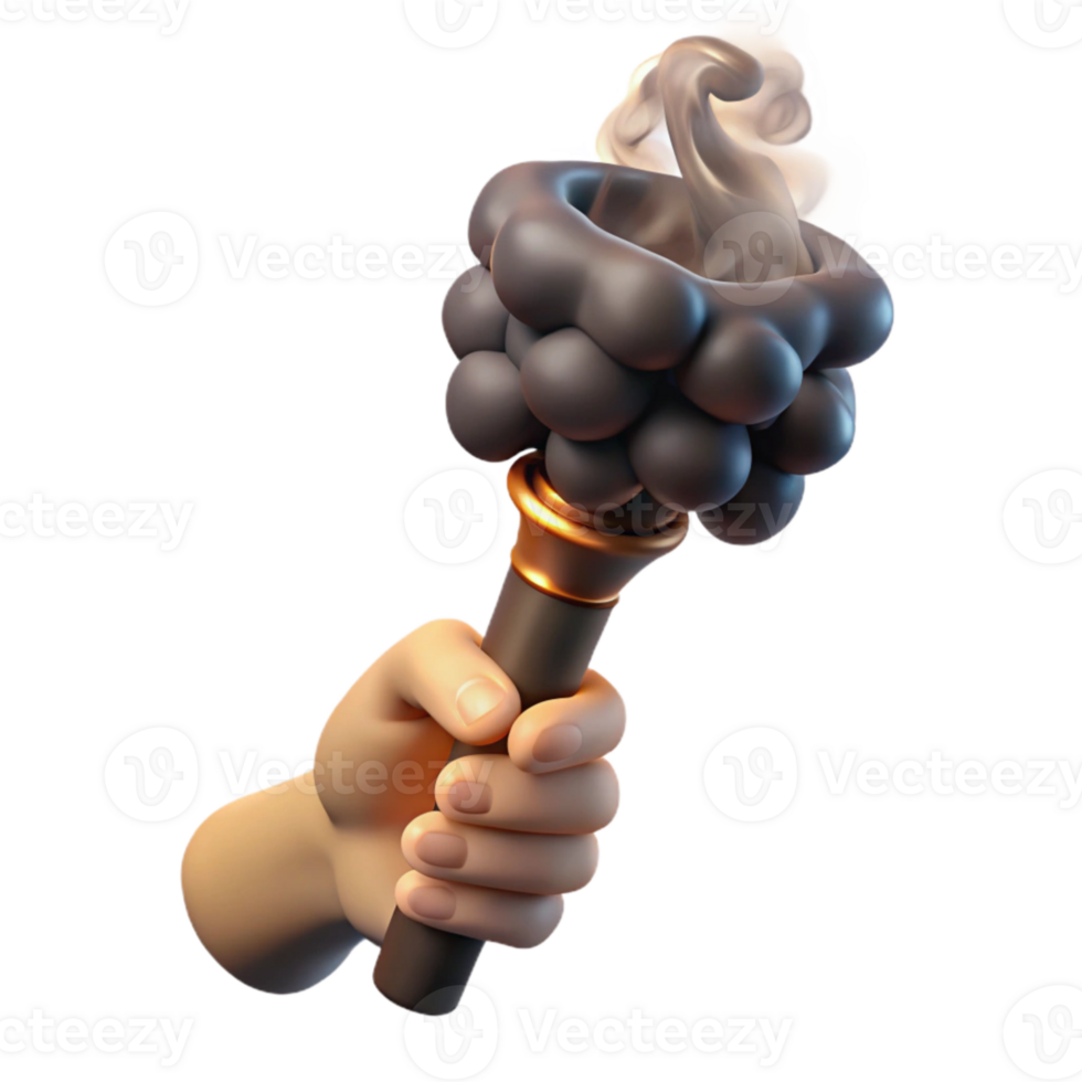 vibrant traditional Hand Holding a Smudge Stick with Smoke Effect Transparent Background premium png