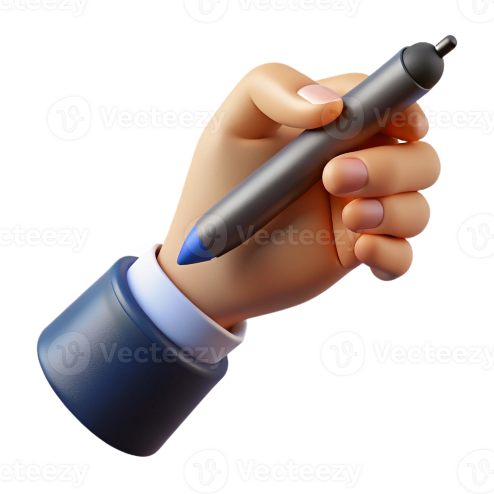 vibrant traditional Hand Holding a Stylus Pen Cutout professional png