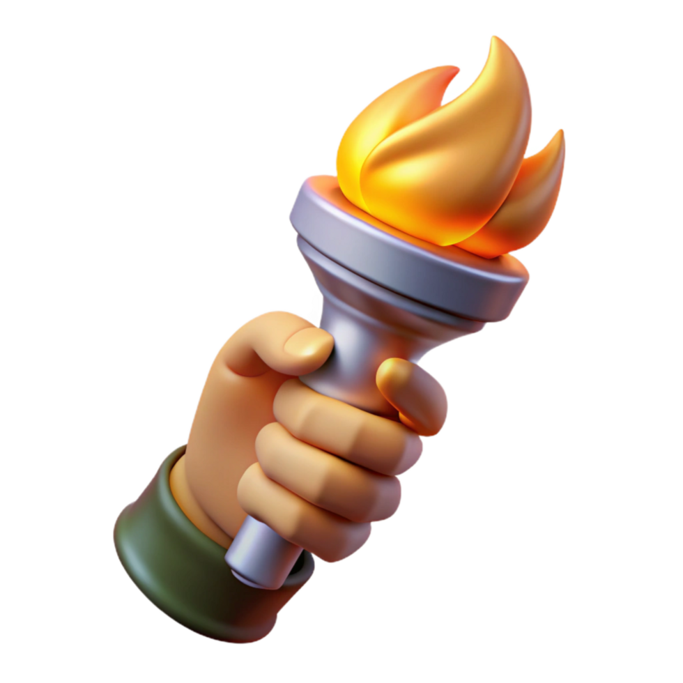 elegant modern Hand Holding Burning Torch Isolated exclusive png
