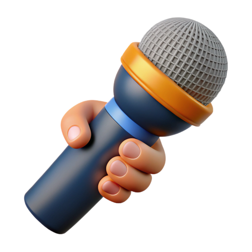 serene classic Hand Holding Microphone Icon Transparent Background authentic png