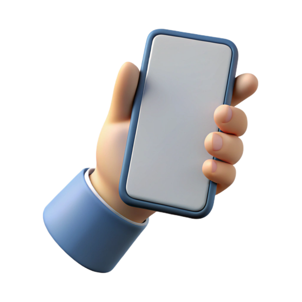 dramatic artistic Hand Holding Smartphone Front View Isolated exclusive png