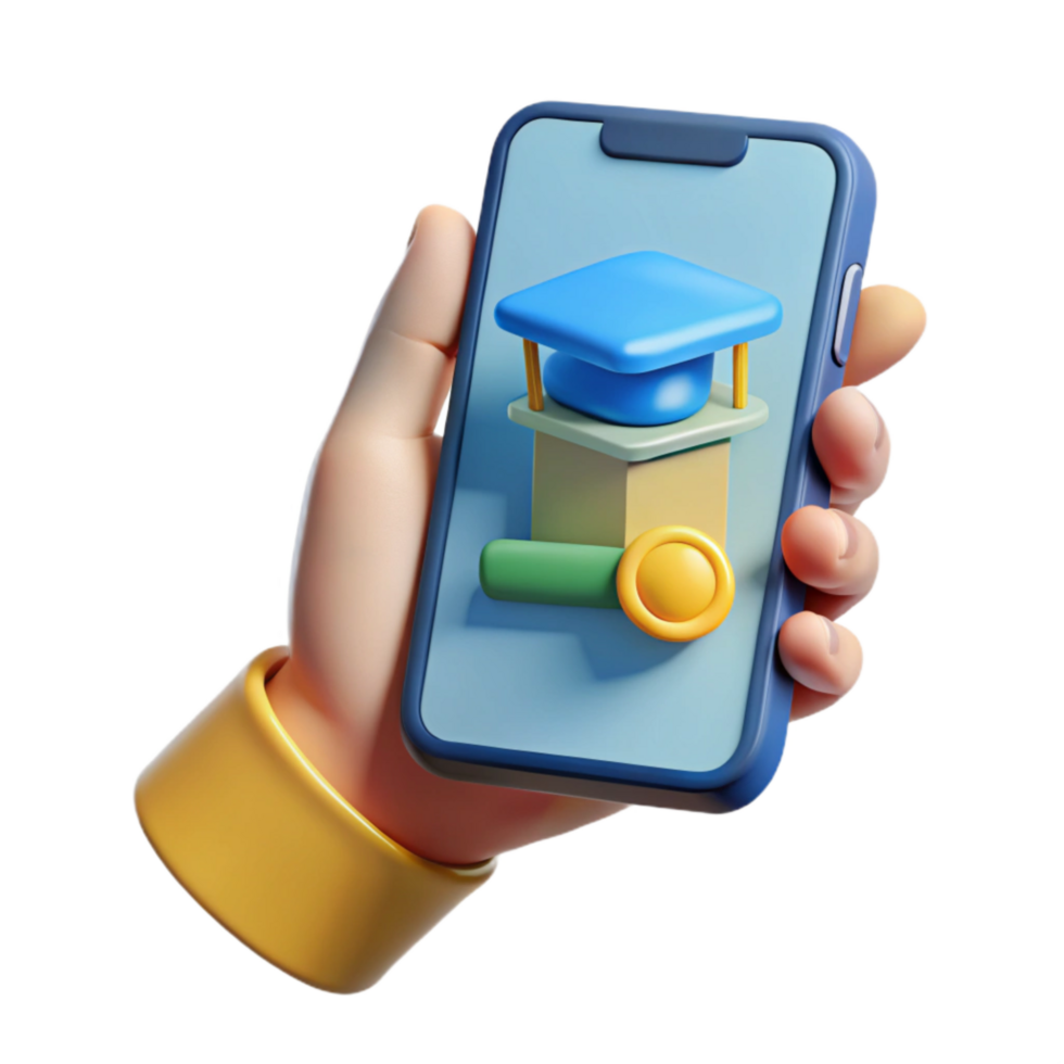 elegant contemporary Hand Holding Smartphone with Website Design Mockup Isolated high resolution png