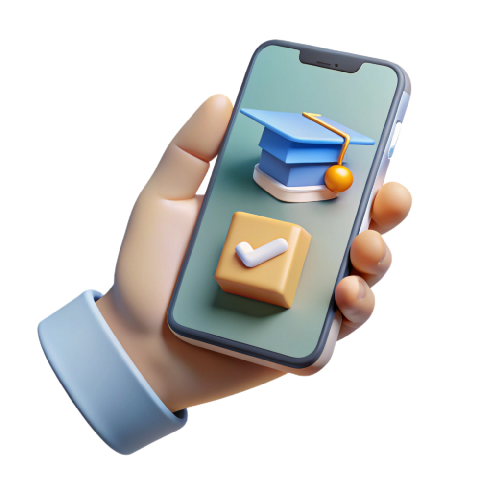 beautiful abstract Hand Holding Smartphone with Website Design Mockup Isolated high quality png