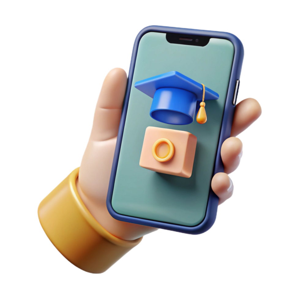 vibrant classic Hand Holding Smartphone with Website Design Mockup Isolated professional png