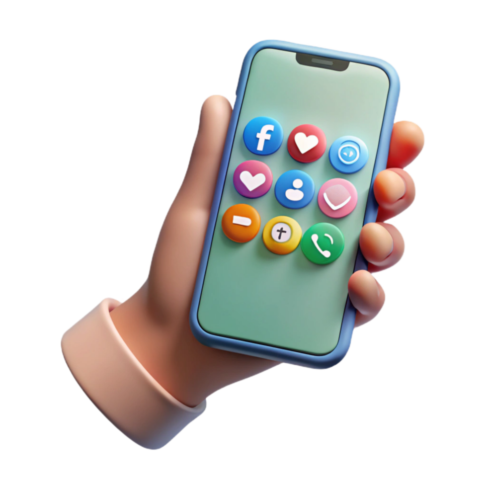 impressive creative Hand Holding Smartphone with Website Design Mockup Isolated authentic png