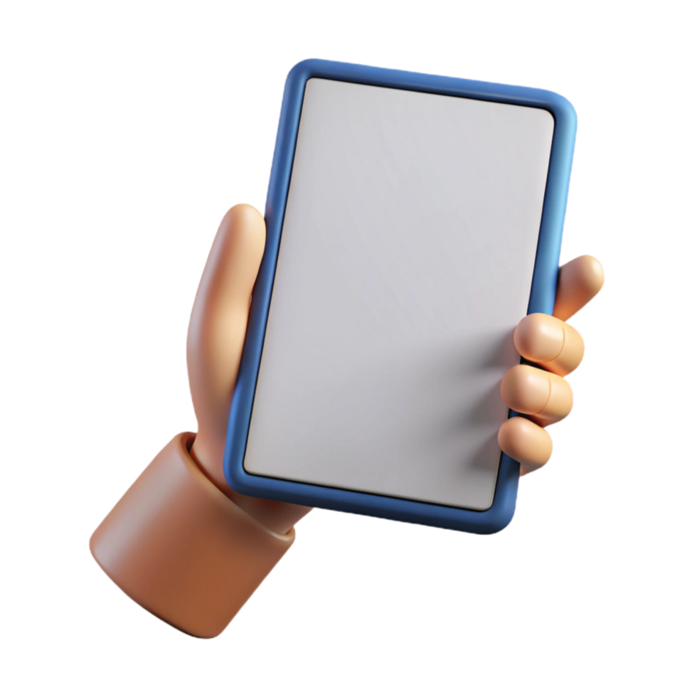 dramatic creative Hand Holding Tablet with Online Course App Transparent Background detailed png