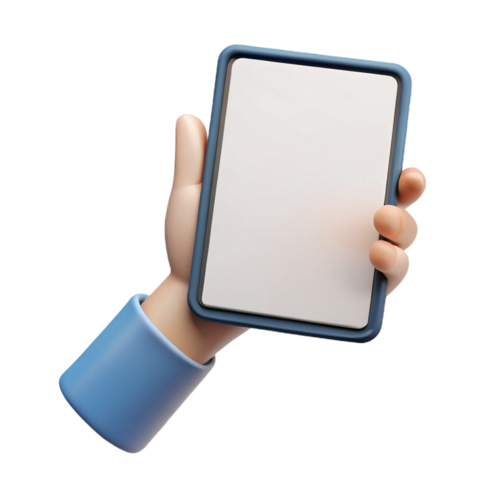 wonderful classic Hand Holding Tablet with Online Course App Transparent Background detailed png