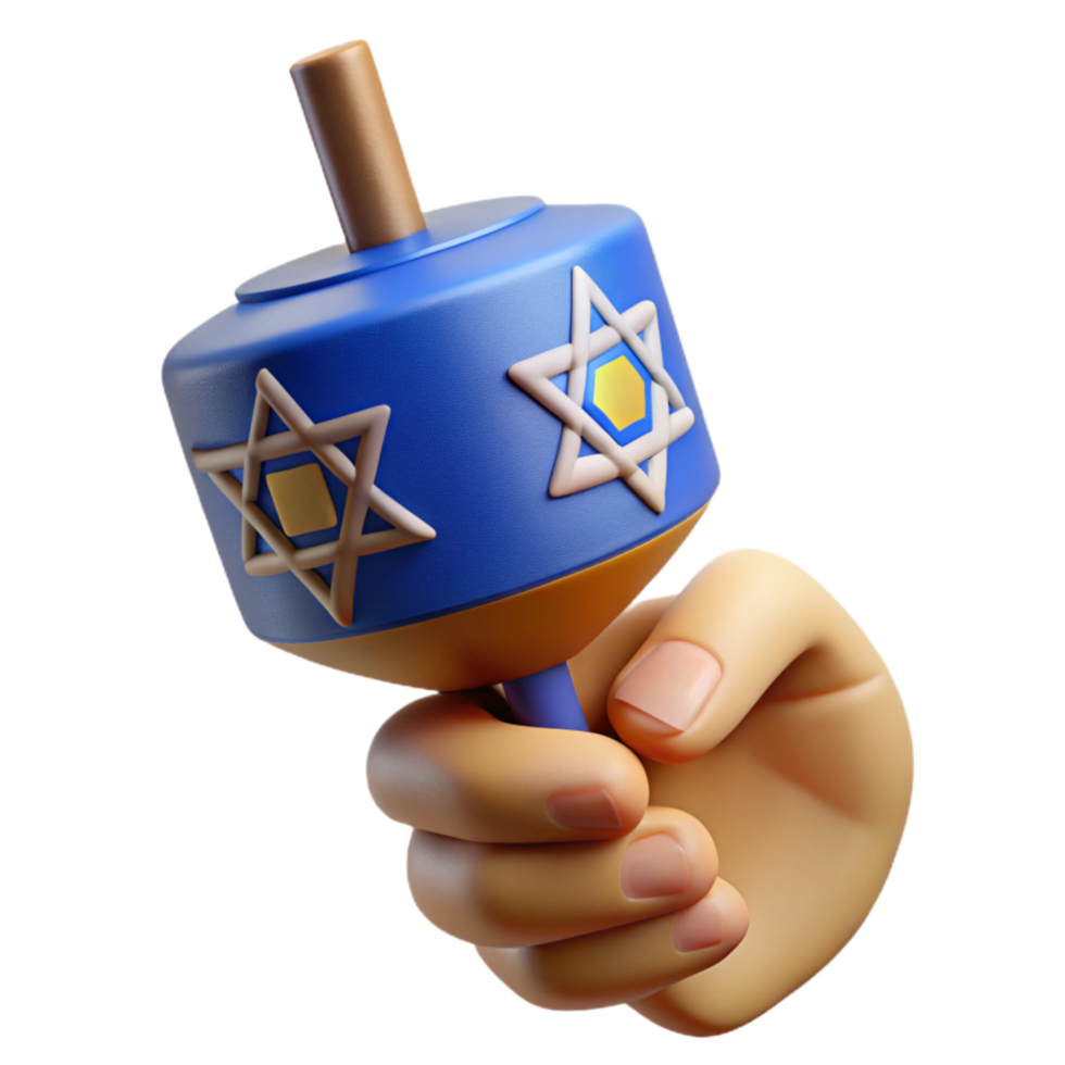 elegant contemporary Hand Holding Spinning Dreidel Hanukkah Celebration Cutout detailed png