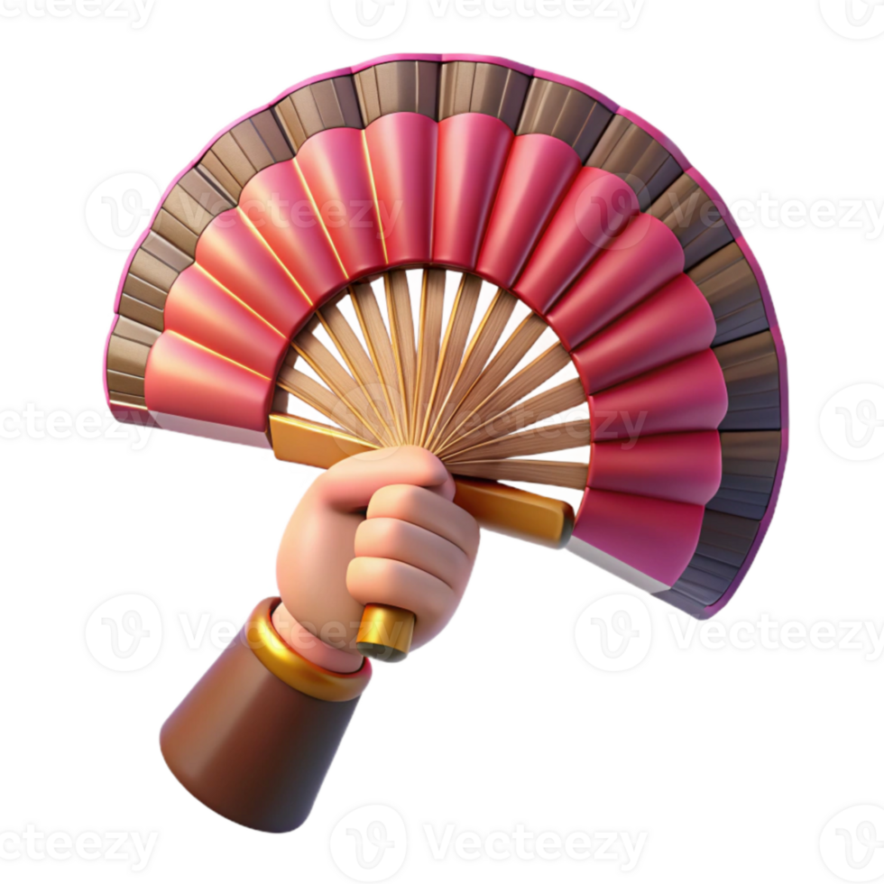 dramatic vintage Hand Holding Traditional Fan Japanese Style Isolated Element original png