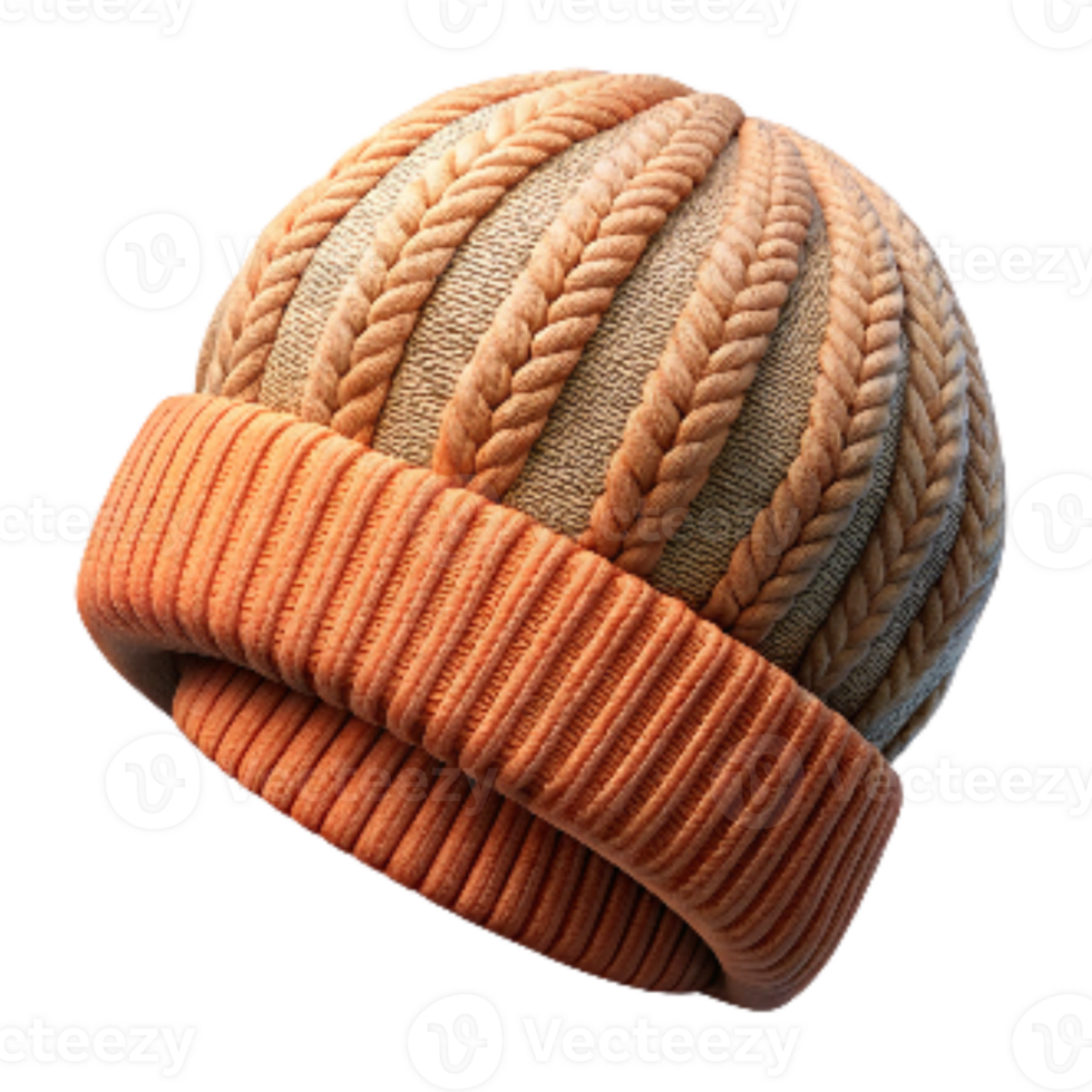 extraordinary classic Hand Knitted Beanie with Cable Pattern Transparent Background exclusive png