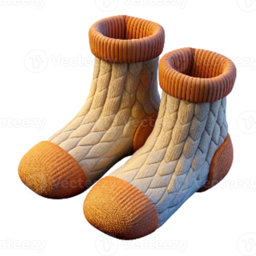 impressive artistic Hand Knitted Wool Socks with Cable Pattern Transparent Background genuine png