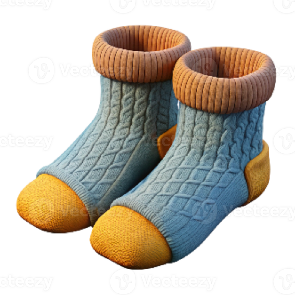 wonderful contemporary Hand Knitted Wool Socks with Cable Pattern Transparent Background authentic png